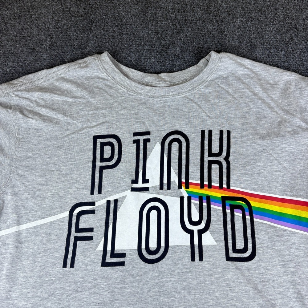 Pink Floyd T-Shirt Boy XL 15-17 Heather Gray Prism Rainbow Graphic Cotton Casual
